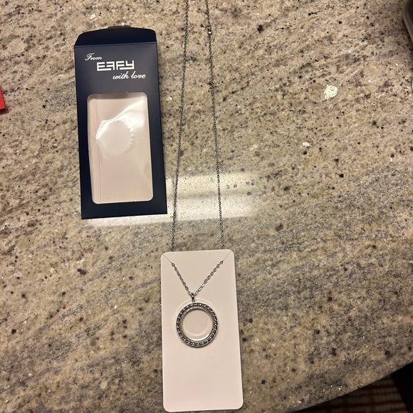 EFFY Charm Necklace Silver Tone Floating Charm Keepsake Pendant - Picture 2 of 3